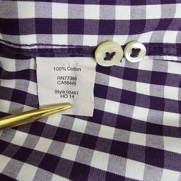 J. Crew Thompson Shirtings Wrinkle Free Shirt 80s 2-Ply Gingham Check S 14-14.5 - Picture 11 of 11